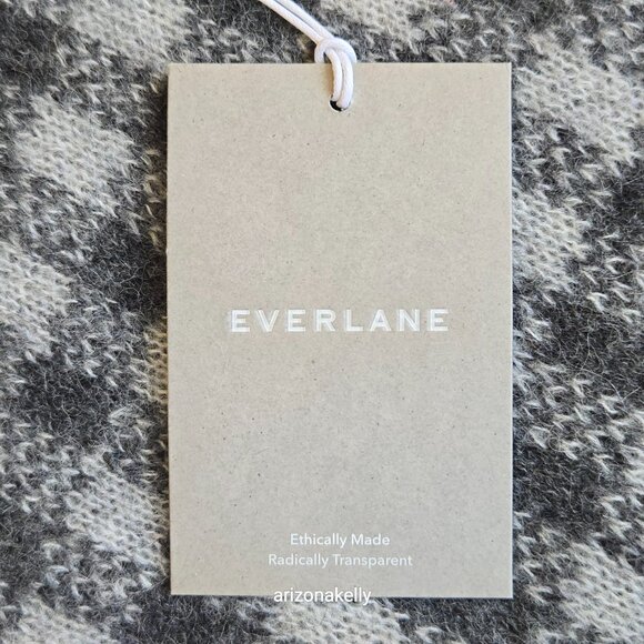 NWT Everlane Alpaca Patterned Scarf Grey Check Knit - Picture 5 of 9